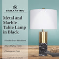 Sarantino Metal Marble Table Lamp Black