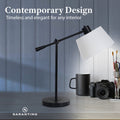 Sarantino Adjustable Metal Table Lamp Black