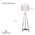 Sarantino Metal Tripod Electric Floor Lamp Gradient
