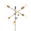 Sarantino 6-Light Sputnik Floor Lamp Metal Black