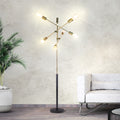 Sarantino 6-Light Sputnik Floor Lamp Metal Black