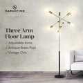 Sarantino 6-Light Sputnik Floor Lamp Metal Black