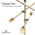 Sarantino 6-Light Sputnik Floor Lamp Metal Black