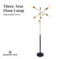 Sarantino 6-Light Sputnik Floor Lamp Metal Black