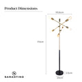 Sarantino 6-Light Sputnik Floor Lamp Metal Black