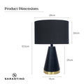 Sarantino Metal Table Lamp Black Gold 60cm