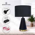 Sarantino Metal Table Lamp Black Gold 60cm