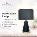 Sarantino Metal Table Lamp Black Gold 60cm