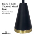 Sarantino Metal Table Lamp Black Gold 60cm