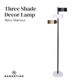 Sarantino Metal Floor Lamp 3 Swirl Shades