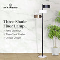 Sarantino Metal Floor Lamp 3 Swirl Shades