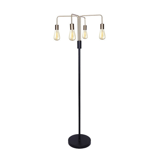 Sarantino 4-Arm Industrial Floor Lamp Exposed Bulb