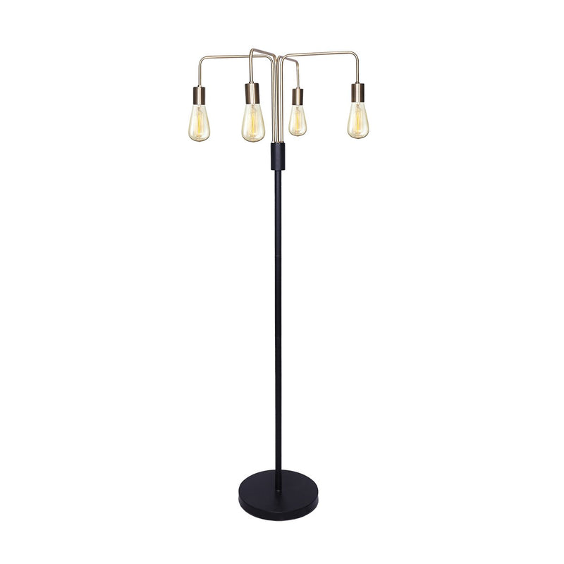 Sarantino 4-Arm Industrial Floor Lamp Exposed Bulb