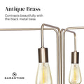 Sarantino 4-Arm Industrial Floor Lamp Exposed Bulb