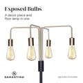 Sarantino 4-Arm Industrial Floor Lamp Exposed Bulb