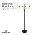 Sarantino 4-Arm Industrial Floor Lamp Exposed Bulb