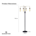 Sarantino 4-Arm Industrial Floor Lamp Exposed Bulb
