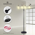 Sarantino 4-Arm Industrial Floor Lamp Exposed Bulb