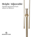 Sarantino Brushed Gold Height-Adjustable Metal Floor Lamp