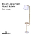 Sarantino Marble Metal End Table Floor Lamp