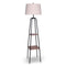 Sarantino Metal Etagere Floor Lamp Wood Shelf Storage