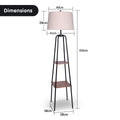 Sarantino Metal Etagere Floor Lamp Wood Shelf Storage