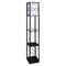 Sarantino Metal Floor Lamp Wine Holder Shelf Storage