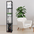Sarantino Metal Floor Lamp Wine Holder Shelf Storage