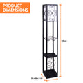 Sarantino Metal Floor Lamp Wine Holder Shelf Storage