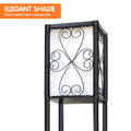 Sarantino Metal Floor Lamp Wine Holder Shelf Storage