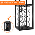 Sarantino Metal Floor Lamp Wine Holder Shelf Storage