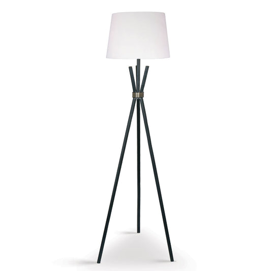 Sarantino Tripod Floor Lamp Metal Antique Brass