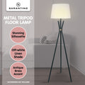 Sarantino Tripod Floor Lamp Metal Antique Brass