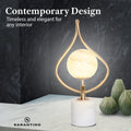 Sarantino Orange Glass Table Lamp White Marble Base