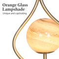 Sarantino Orange Glass Table Lamp White Marble Base