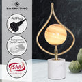 Sarantino Orange Glass Table Lamp White Marble Base