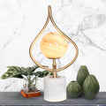 Sarantino Orange Glass Table Lamp White Marble Base