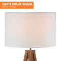 Sarantino Metal Tripod Floor Lamp Drum Shade Wooden Finish