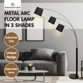 Sarantino Arc Floor Lamp 3-Light Adjustable Black