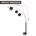 Sarantino Arc Floor Lamp 3-Light Adjustable Black