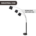 Sarantino Arc Floor Lamp 3-Light Adjustable Black