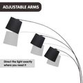 Sarantino Arc Floor Lamp 3-Light Adjustable Black
