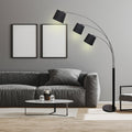Sarantino Arc Floor Lamp 3-Light Adjustable Black