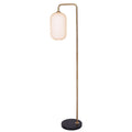Sarantino Metal Floor Lamp Opal Glass Shade