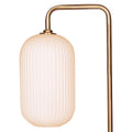 Sarantino Metal Floor Lamp Opal Glass Shade