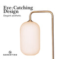 Sarantino Metal Floor Lamp Opal Glass Shade
