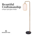 Sarantino Metal Floor Lamp Opal Glass Shade
