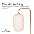 Sarantino Metal Floor Lamp Opal Glass Shade