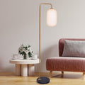 Sarantino Metal Floor Lamp Opal Glass Shade