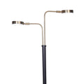 Sarantino LED Floor Lamp 2 Lights Brushed Gold Black 80cm